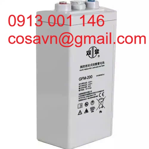 Ắc quy chì-axit điều chỉnh bằng van (VRLA) Shuang Deng GFM-200 GFM-200